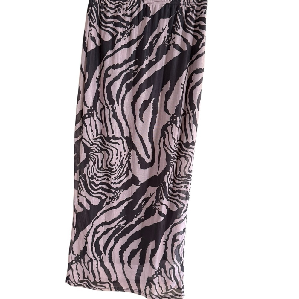 SHEIN Black Brown Zebra Print Pencil Skirt - Picture 4 of 10